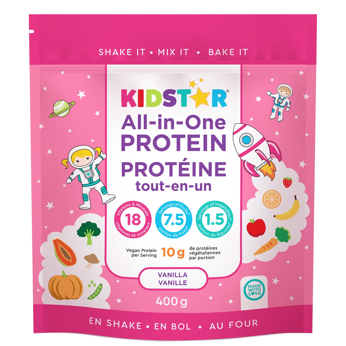 KidStar All-In-One Vegan Protein (Fibre + DHA), 400g