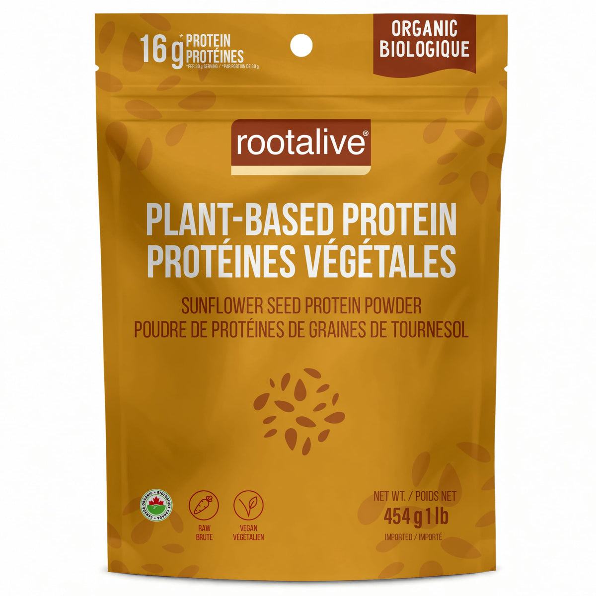 454g | Rootalive Organic Sunflower Seed Protein Powder 454g