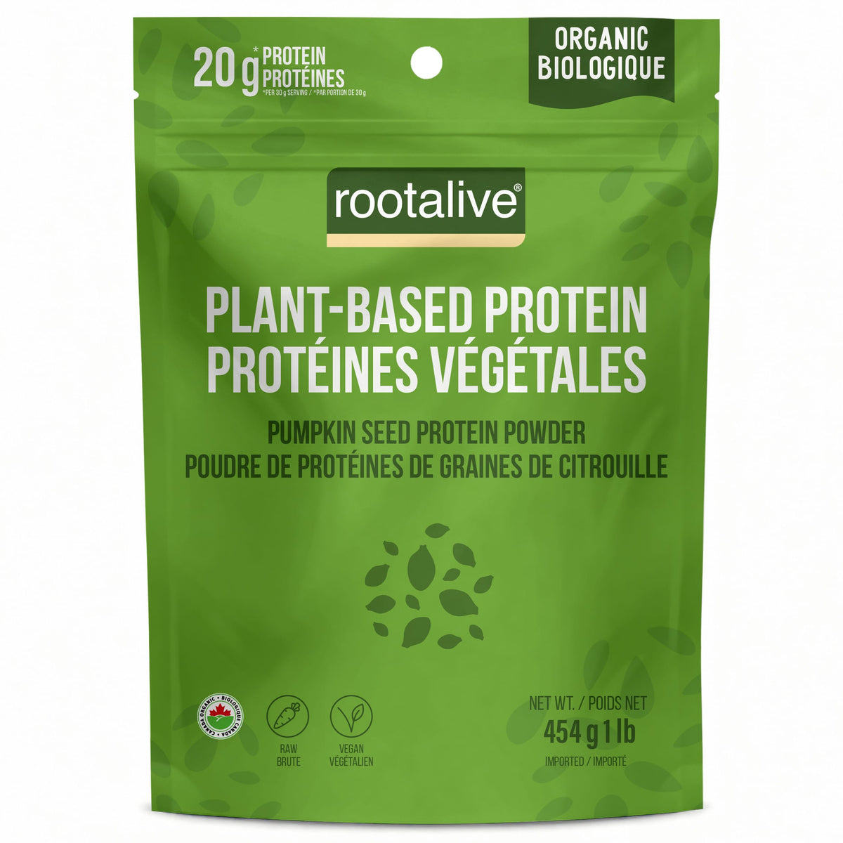 454g | Rootalive Organic Pumpkin Seed Protein Powder 454g