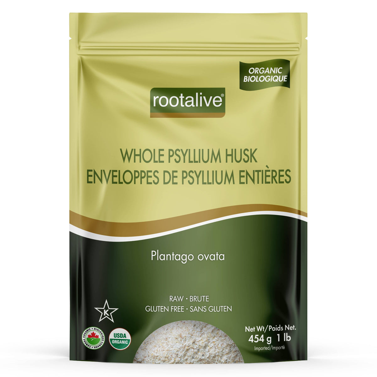 454g | Rootalive Organic Whole Psyllium Husk 454g