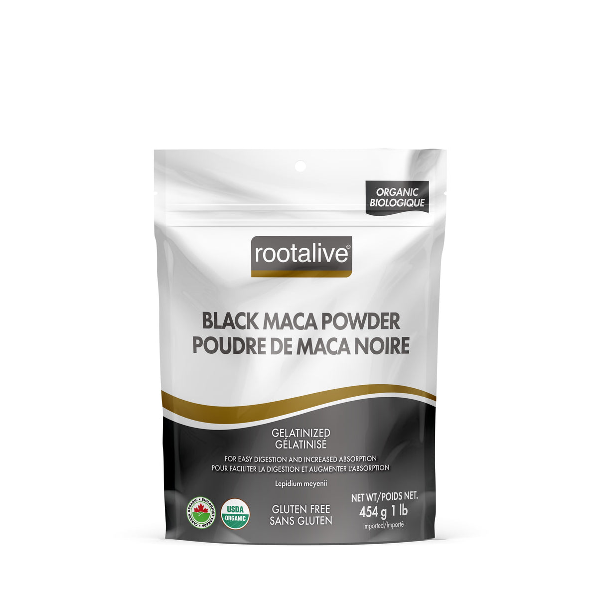 454g | Rootalive Organic Gelatinized Black Maca Powder 454g