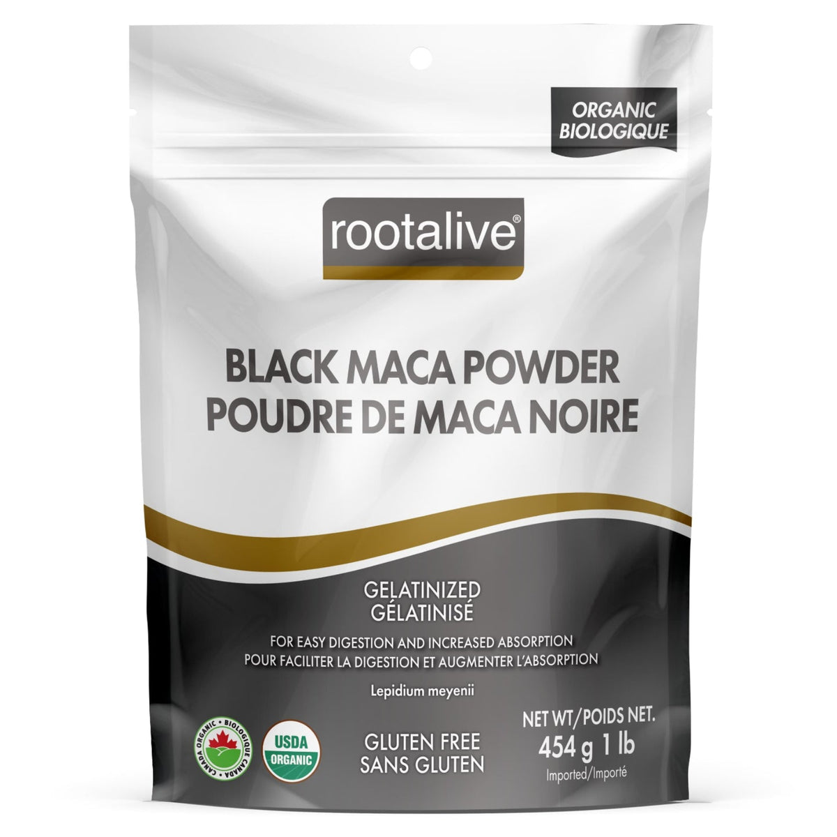454g | Rootalive Organic Gelatinized Black Maca Powder 454g