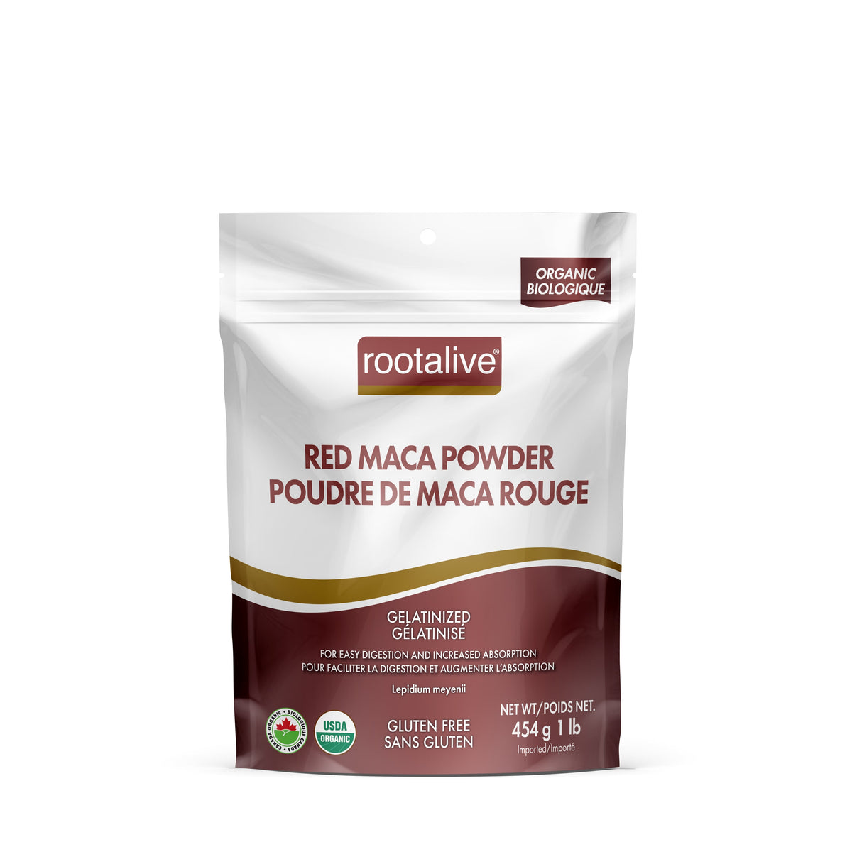 454g | Rootalive Organic Gelatinized Red Maca Powder 454g