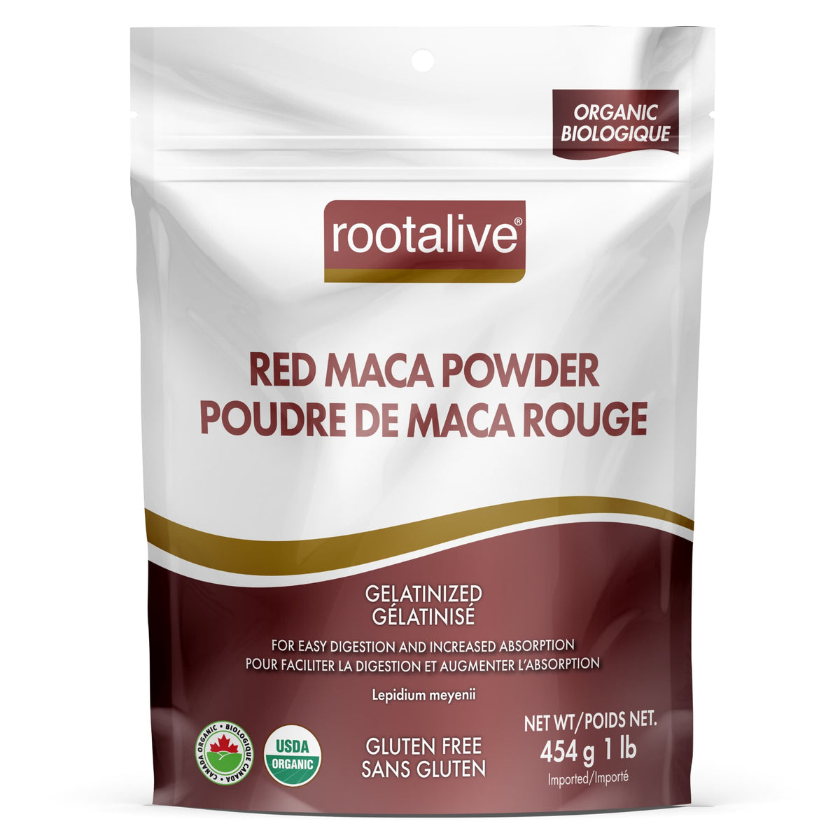 454g | Rootalive Organic Gelatinized Red Maca Powder 454g