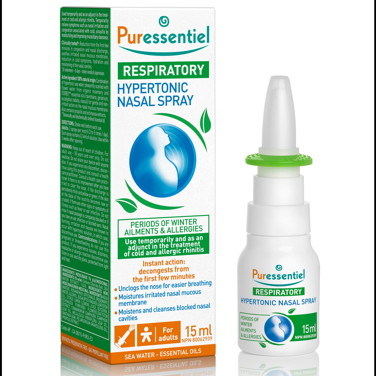 15ml | Puressentiel Respiratory Hypertonic Nasal Spray 15ml