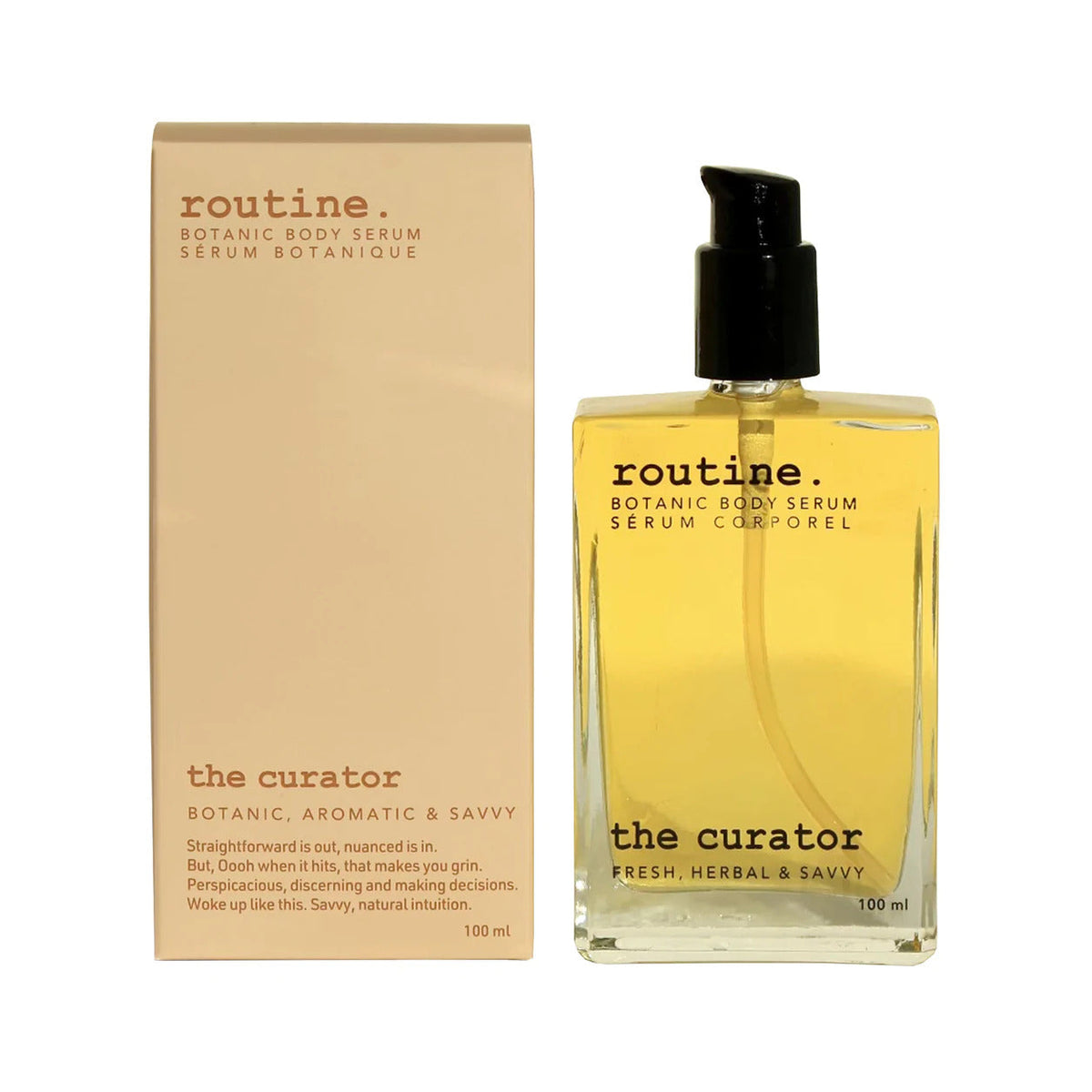 Routine Botanic Body Oil with Jojoba, Argan and Rosehip, Multi-Use Scented Body Oil, 5 Signature Scents, 100ml - The Curator