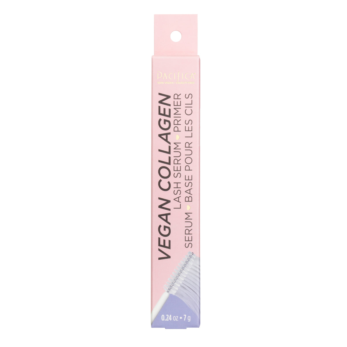 Pacifica Vegan Collagen 2-in-1 Lash Serum and Primer with Vitamins B and E, White, 7g