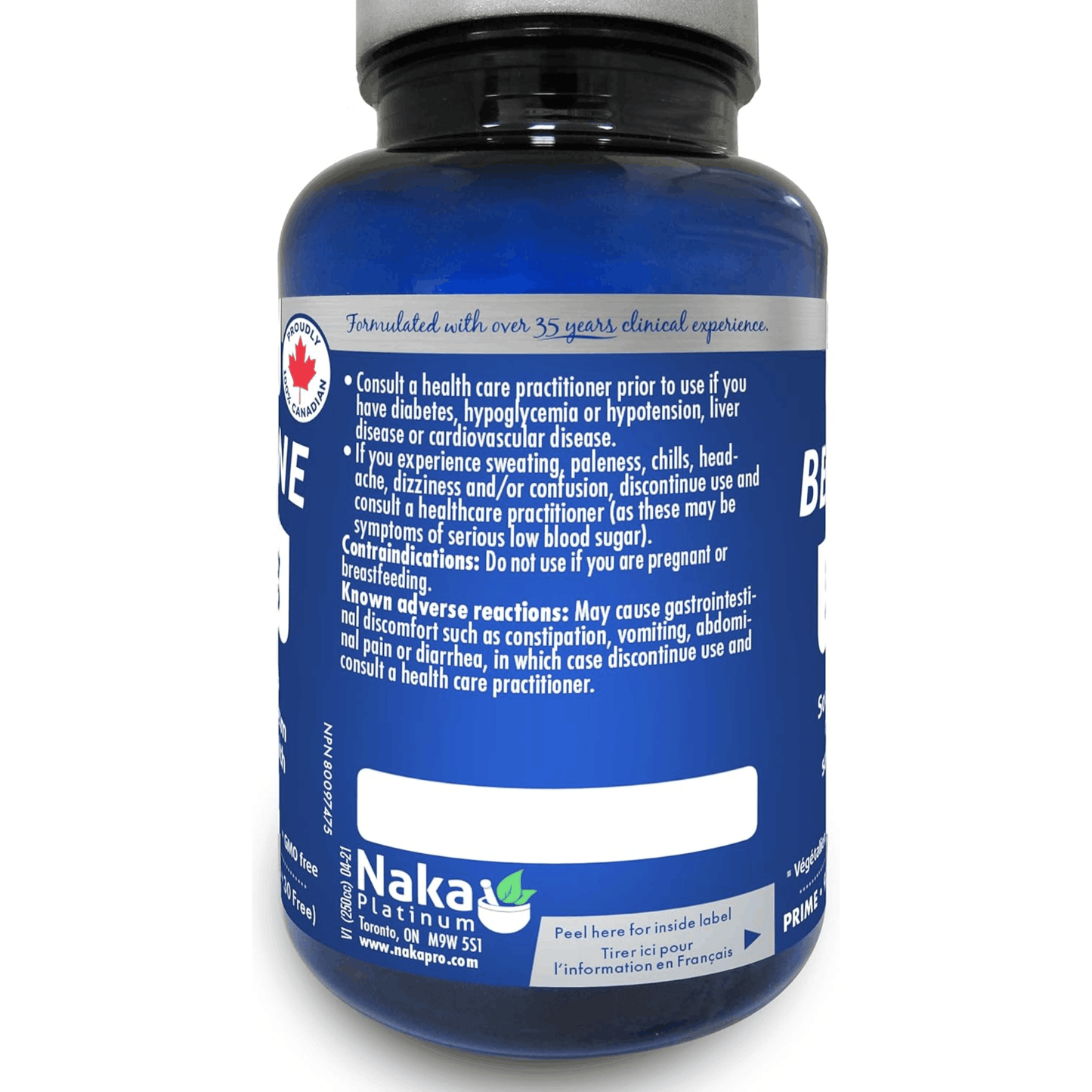 90 Vegetable Capsules | Naka Platinum Berberine Back Label