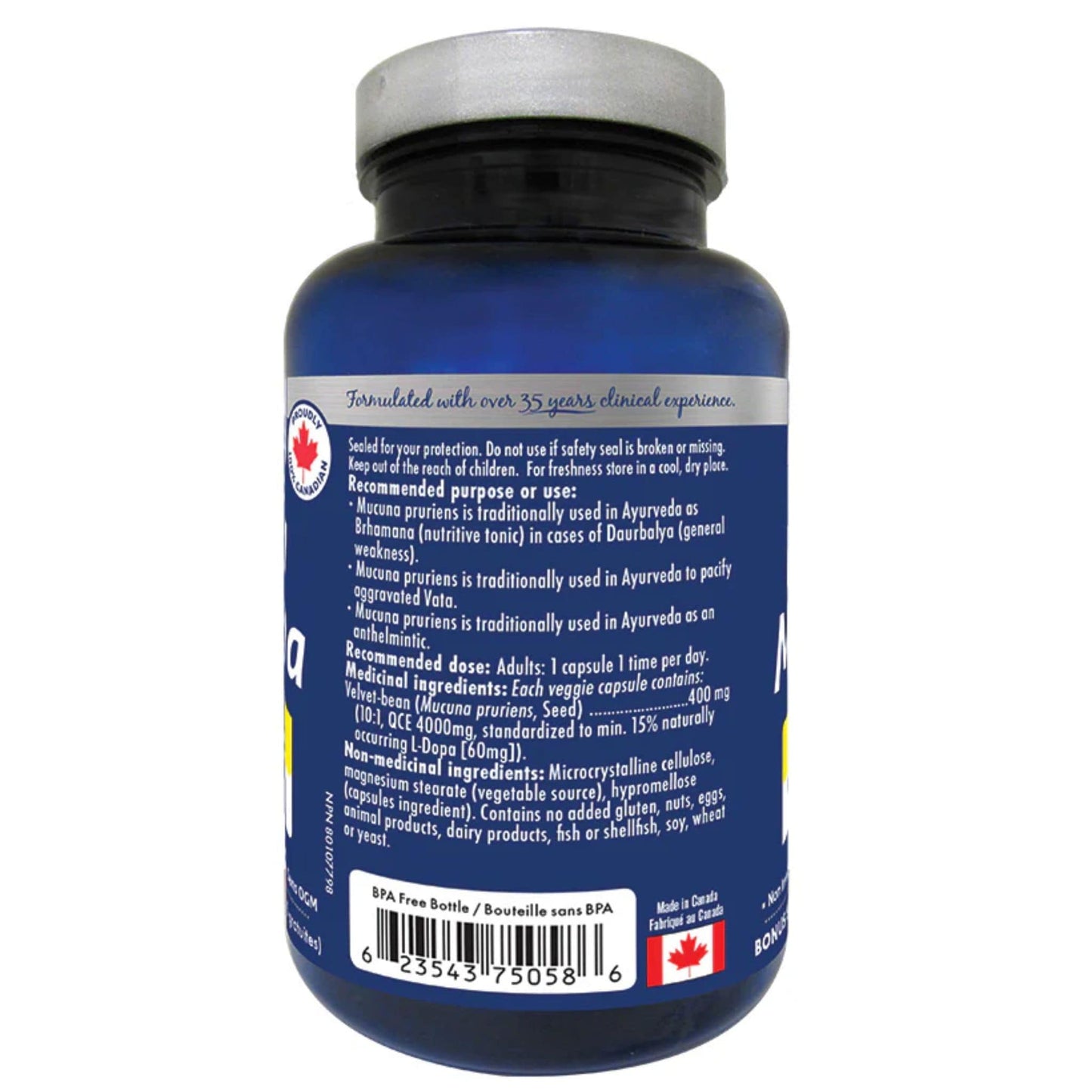 Naka Platinum Dopa Mucuna 400mg Mucuna Pruriens, 90 Vegetable Capsules