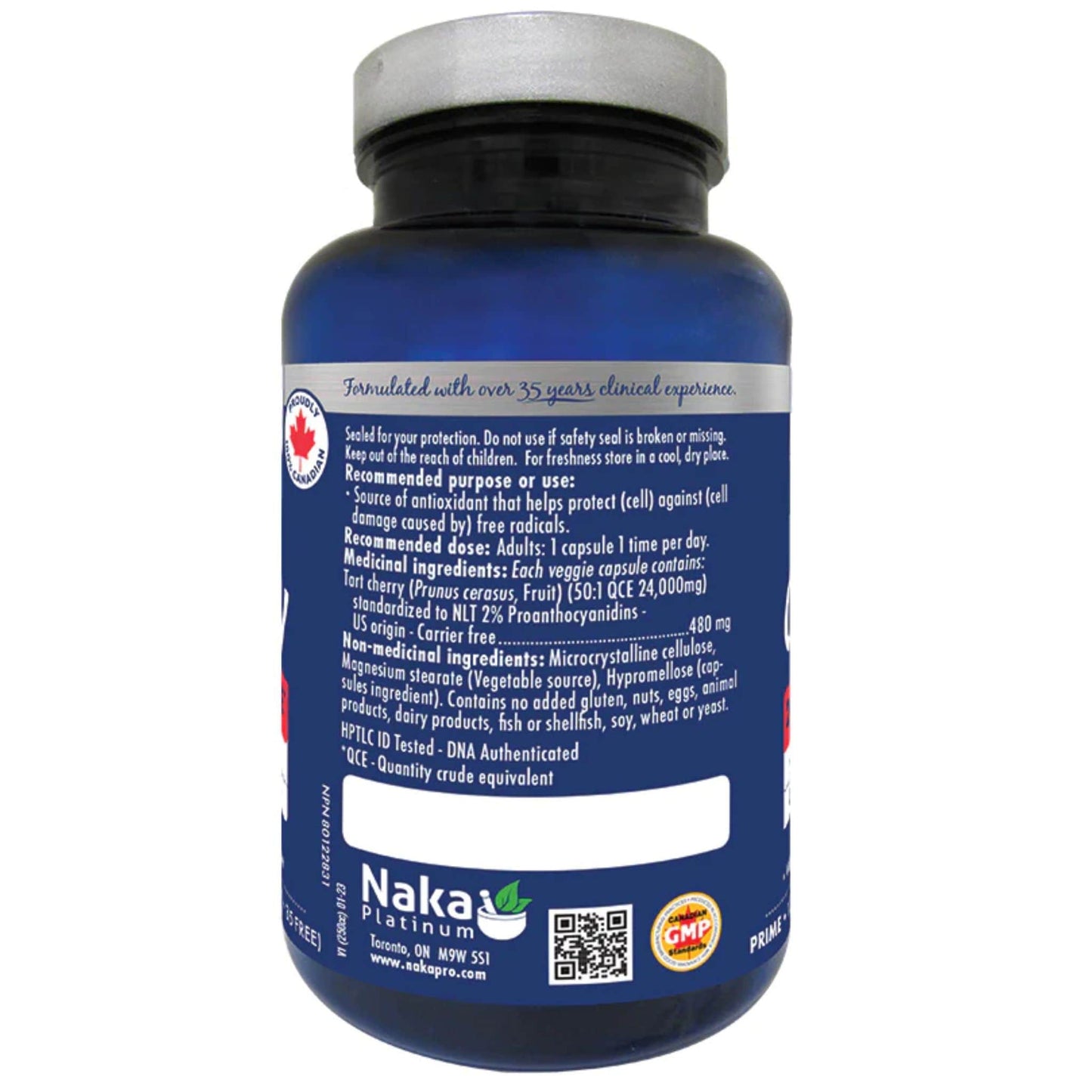 125 Vegetable Capsules | Naka Platinum Tart Cherry 24000 mg QCE