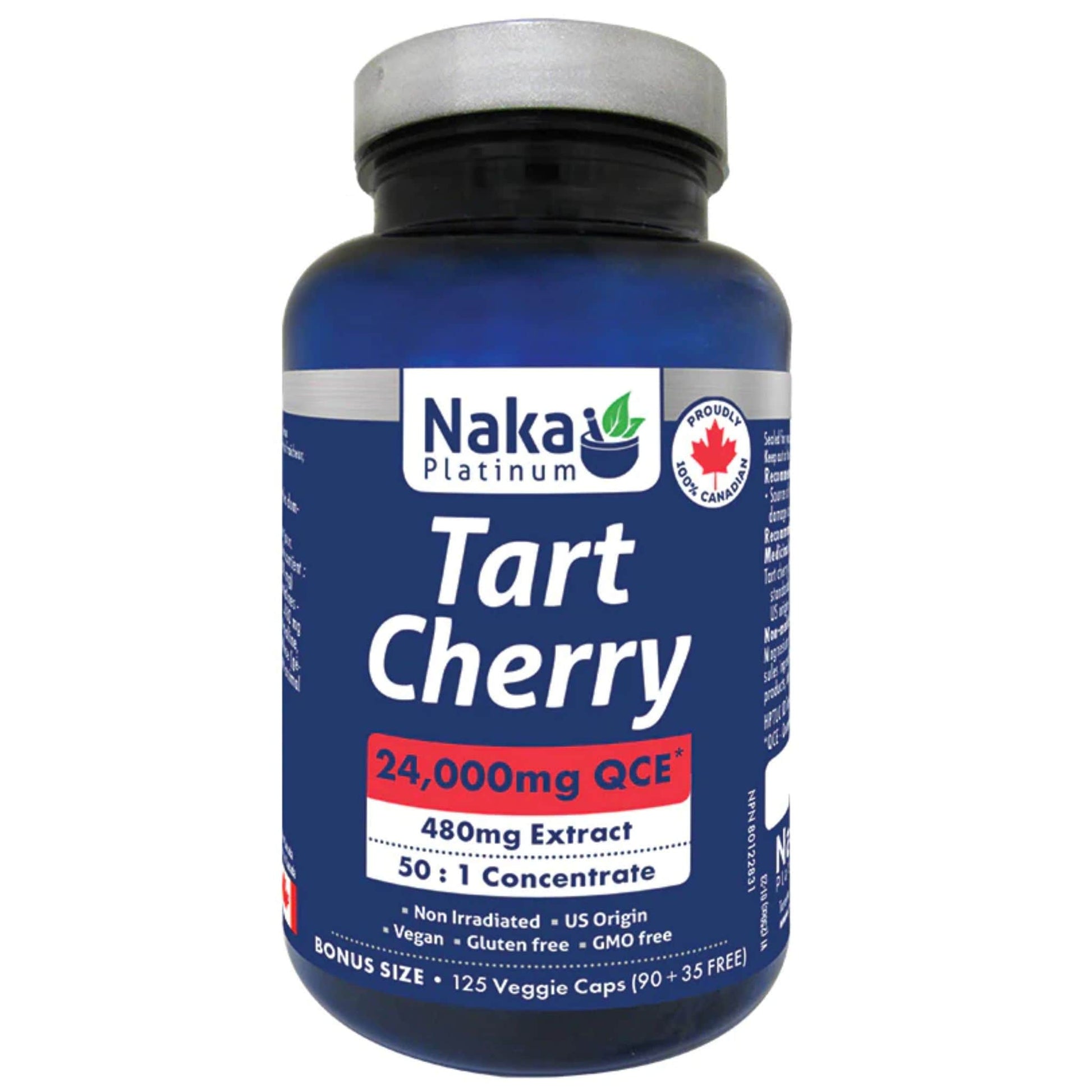 125 Vegetable Capsules | Naka Platinum Tart Cherry 24000 mg QCE