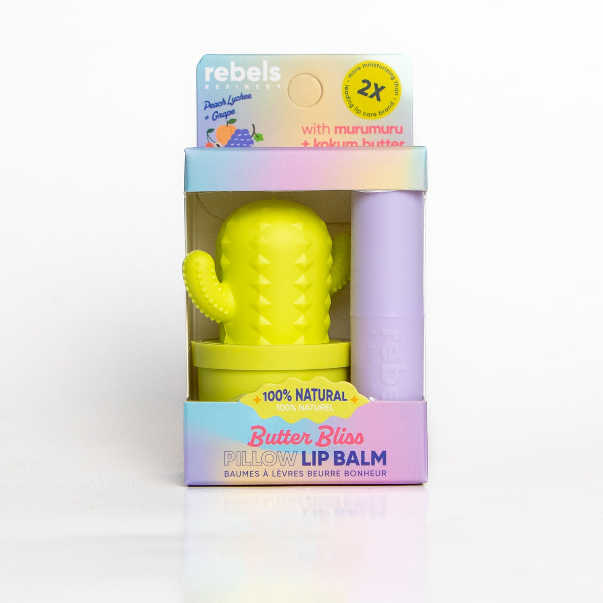 Rebels Refinery Lip Balm 2-Pack, Cactus, Heart, Pineapple, Ice Cream, Skull Duos and Balm plus Stick Sets - Butter Bliss Cactus and Stick
