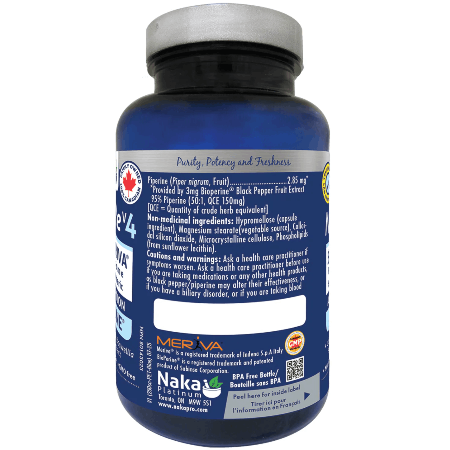 60 Vegetable Capsules | Naka Platinum NutriCure V4 Ingredients