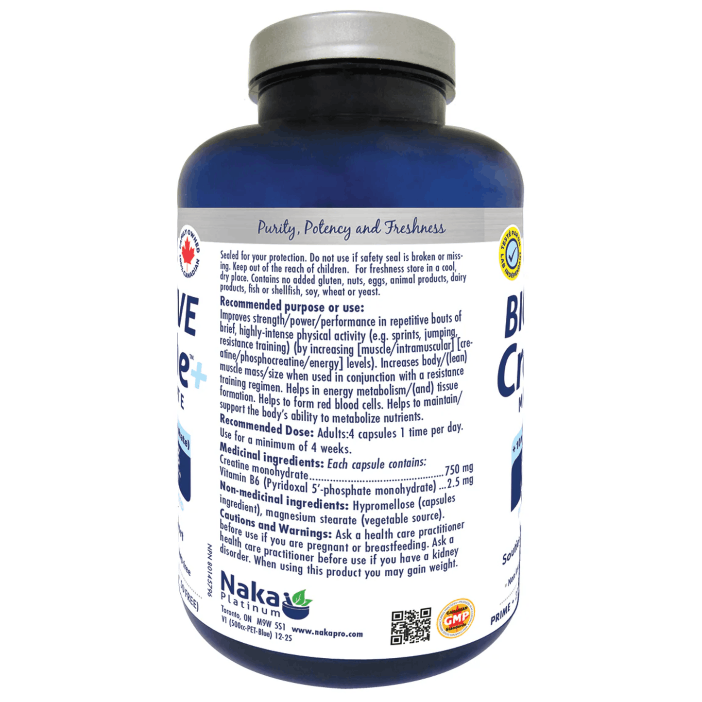 230 Vegetable Capsules | Naka Platinum Bioactive Creatine Monohydrate