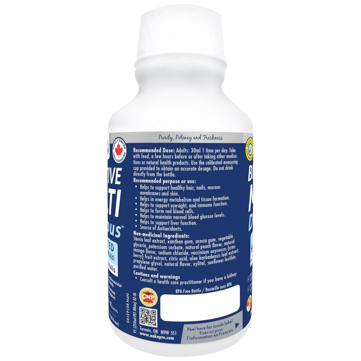 250ml Mango Peach| Naka Platinum Bioactive Multi Delicious Liquid Multivitamin