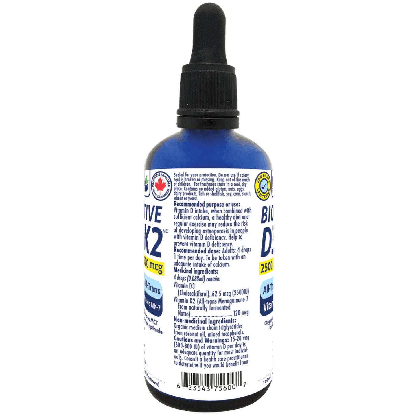 NAKA Platinum D3 K2 Drops, Vitamin D3 2500IU and VItamin K2 120mcg, Supports Bone and Immune Health, 50ml
