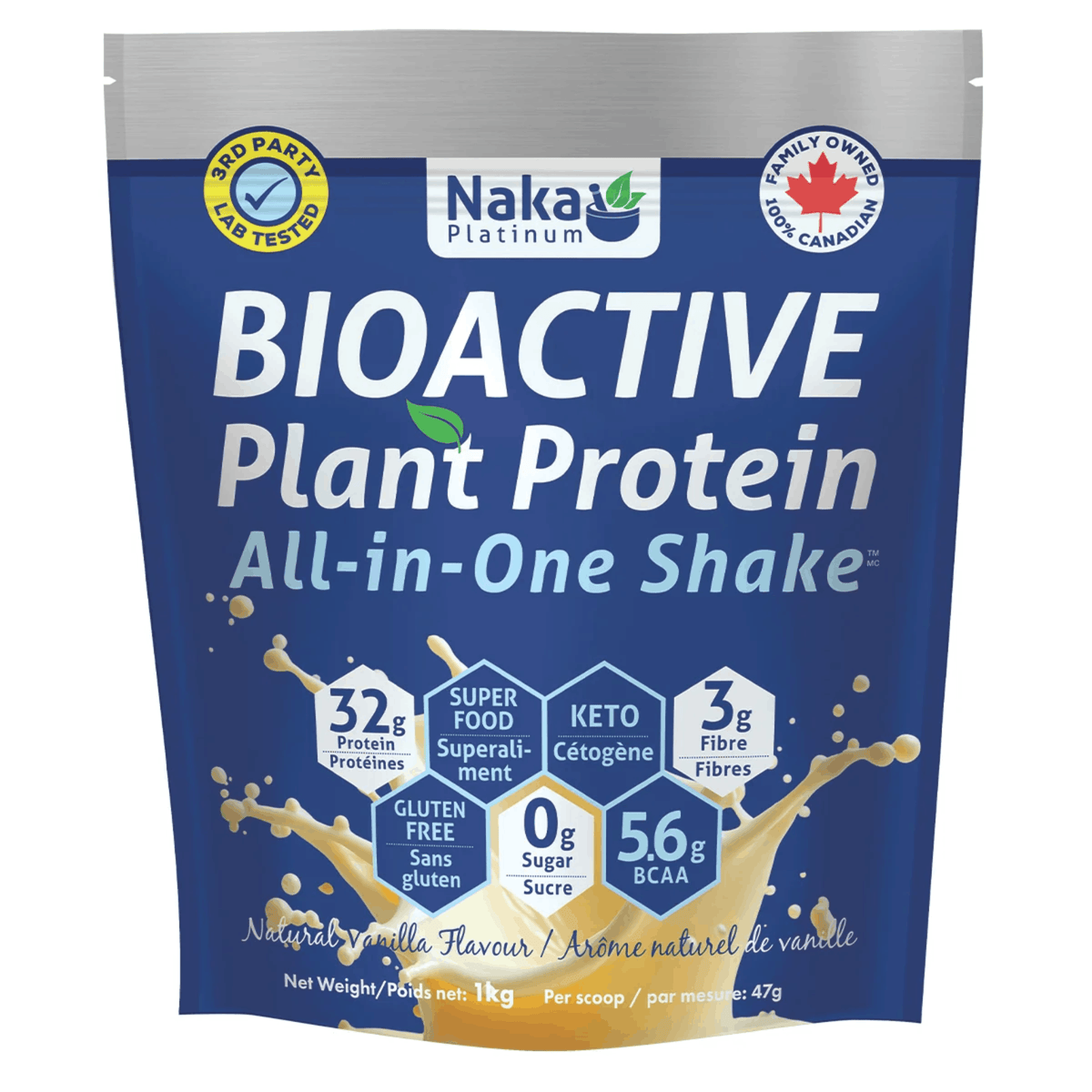 1000g Vanilla | Naka Platinum Bioactive Platinum Protein All-in-One Shake Powder
