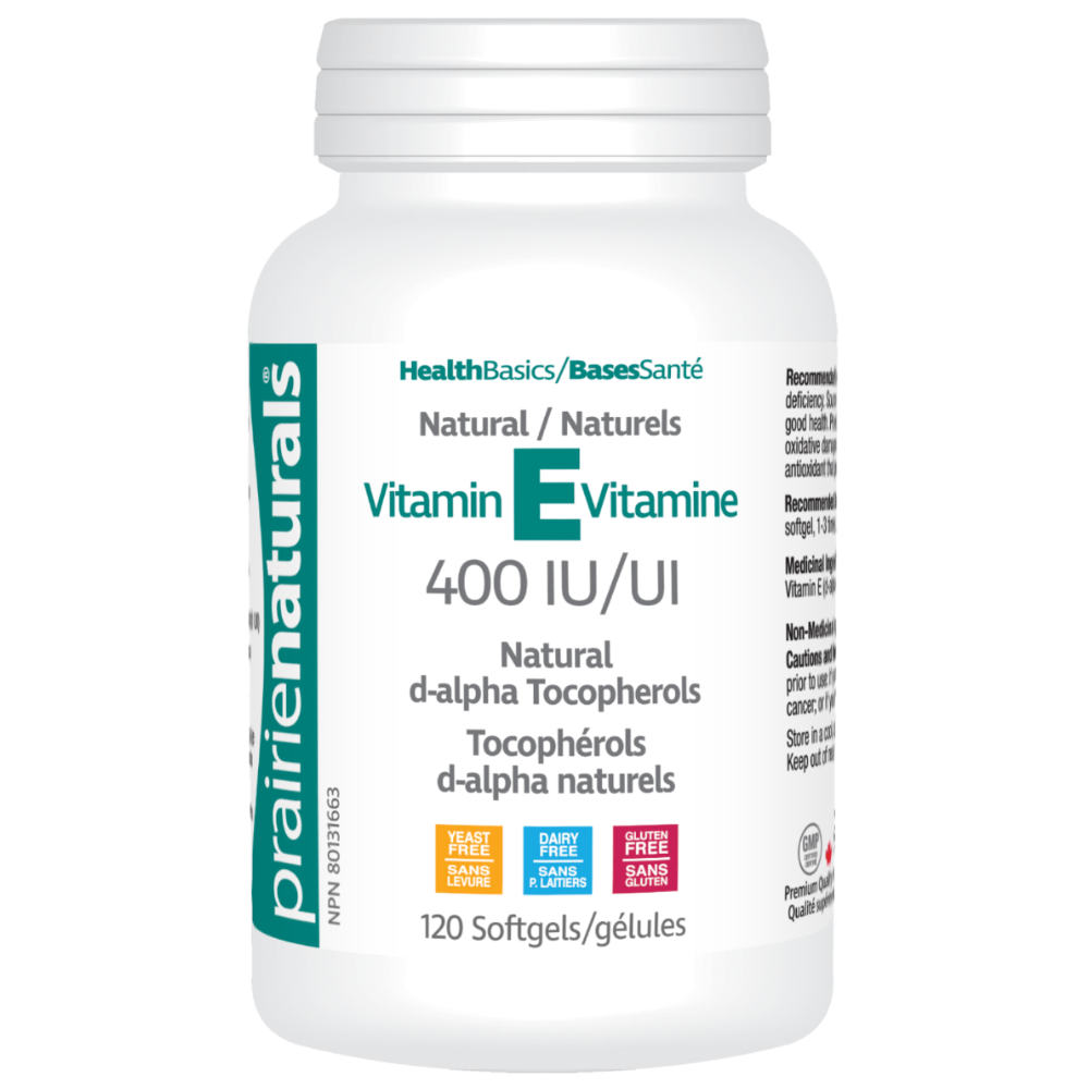 120 Softgels | Prairie Naturals Vitamin E 400 IU 120 Softgels