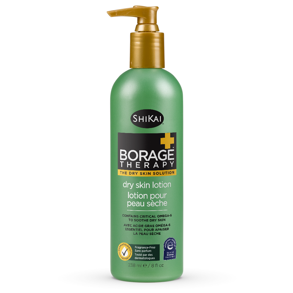 Shikai Borage Therapy Dry Skin Lotion, Borage Oil with Aloe, Shea and Vitamins C and E, Fragrance-Free, 238ml