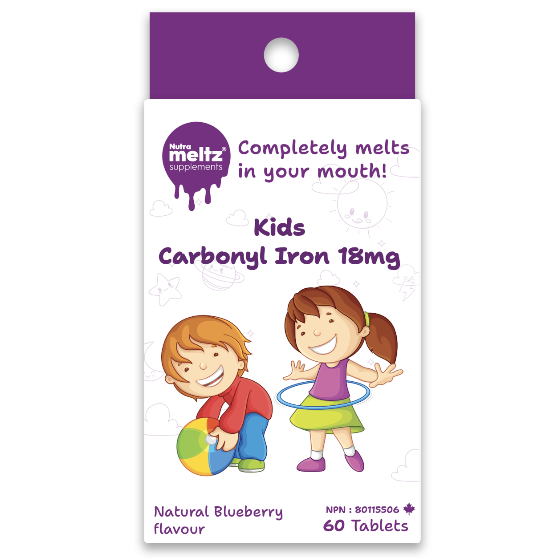 60 Tablets | Nutrameltz KIDS Carbonyl Iron 18mg 60 Tablets