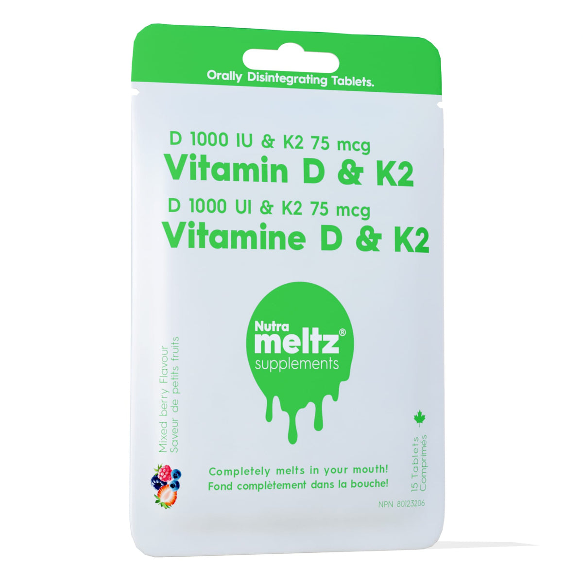 Case of 12 x 15 Tablets | Nutrameltz Vitamin D + K2 Case of 12 x 15 Tablets