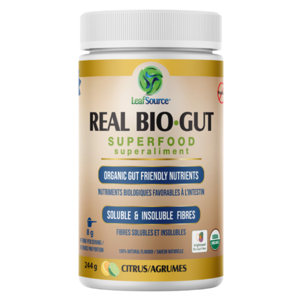 244g | LeafSource Real Bio-Gut Superfood 244g bottle
