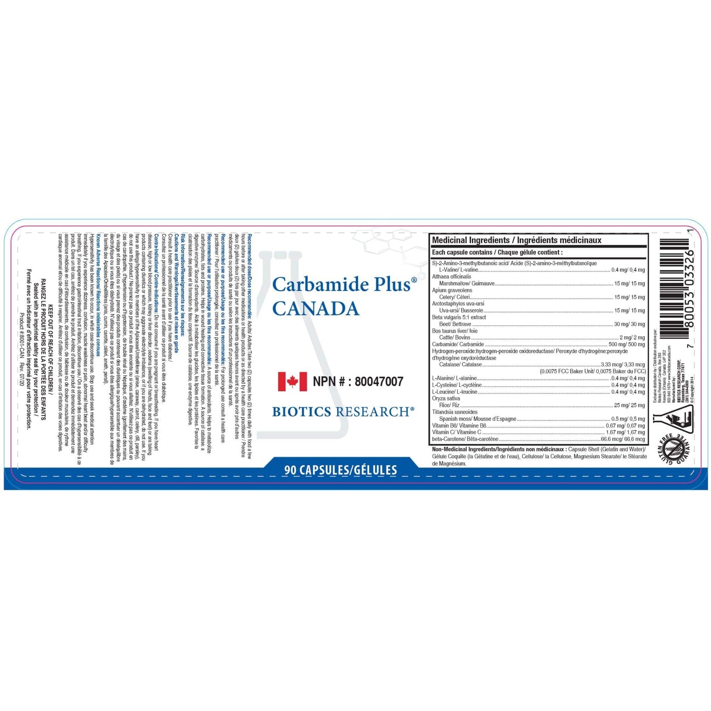 90 Capsules | Biotics Research Carbamide Plus