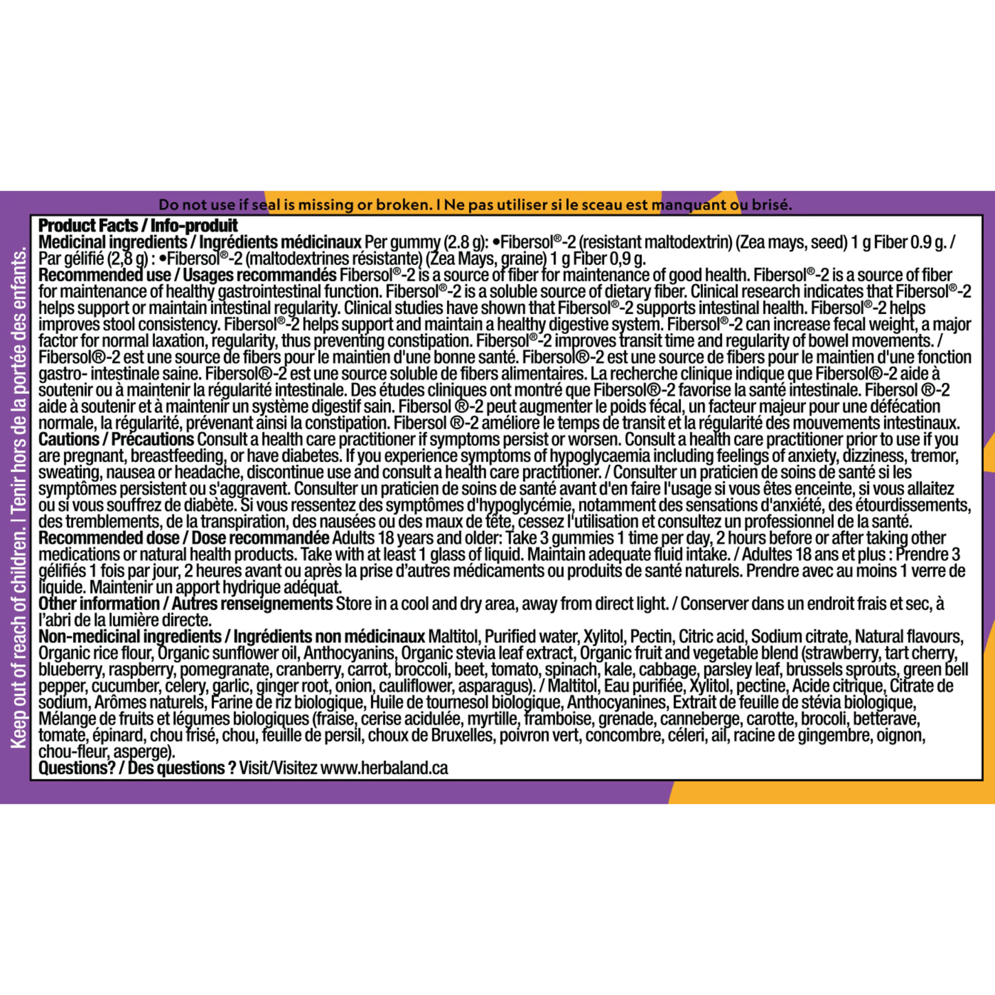 Herbaland Fiber Boost Gummies, Daily Fiber For Digestive Health, 60 Gummies