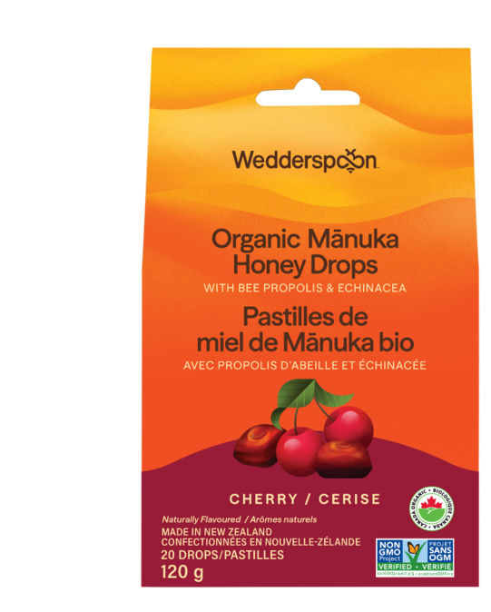 Wedderspoon Organic Manuka Honey Drops Cherry