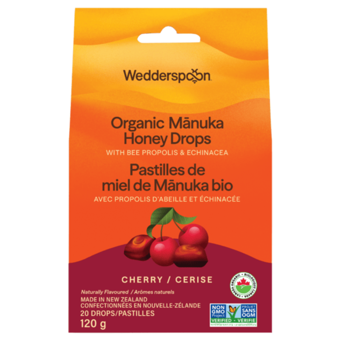 Wedderspoon Organic Manuka Honey Drops Cherry