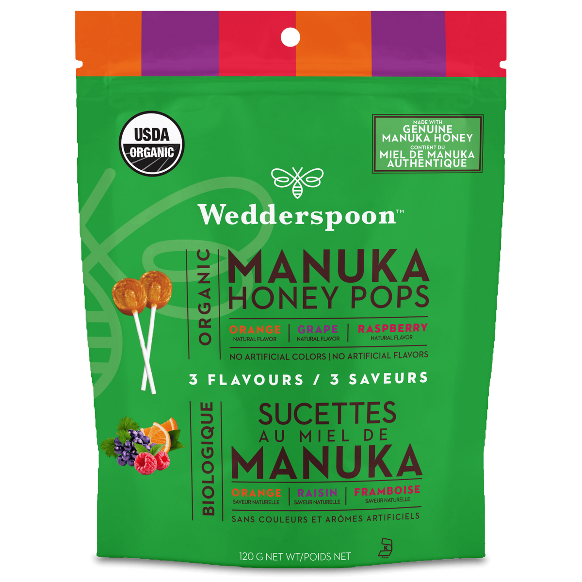 Wedderspoon Organic Manuka Honey Pops Variety Pack Variety Pack