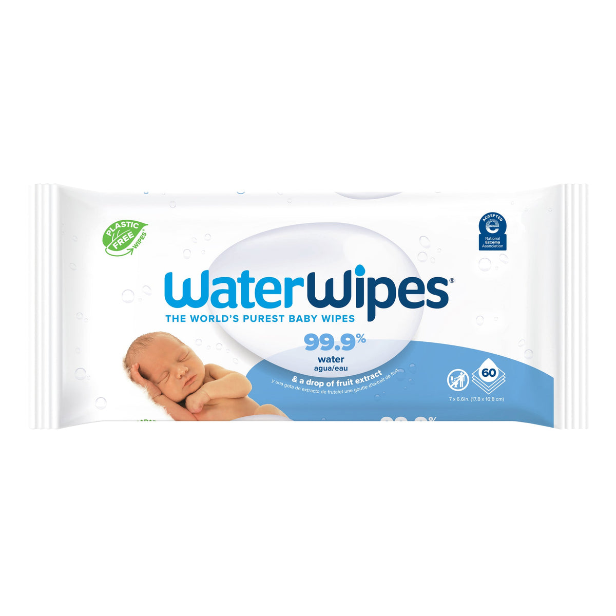 WaterWipes Baby Wipes, 99.9% Water and Fruit Extract, Unscented, 60 Count