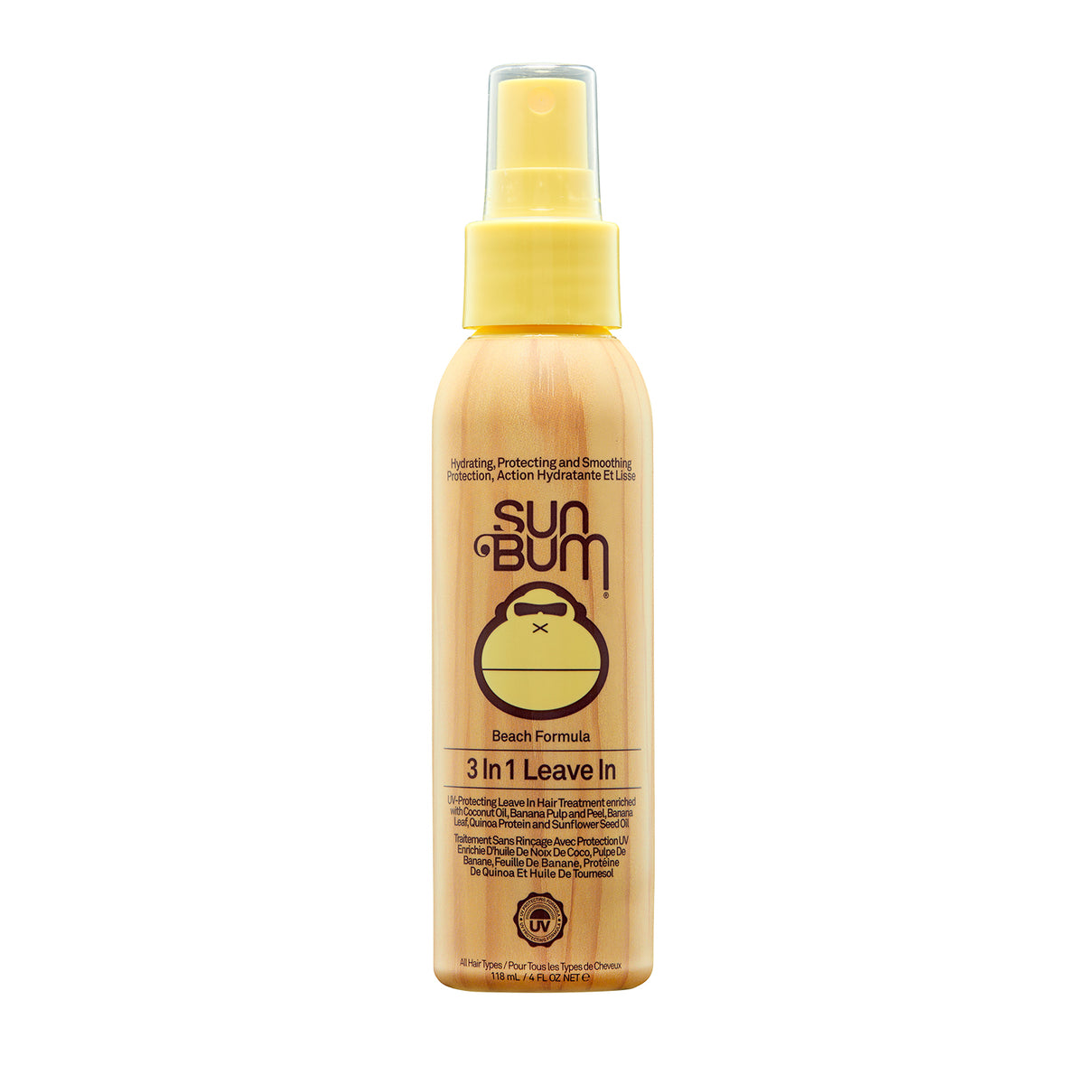 Sun Bum 3-in-1 Leave-In Conditioner Spray with Coconut Oil, Banana and Panthenol, Detangling Hair Spray, 118ml