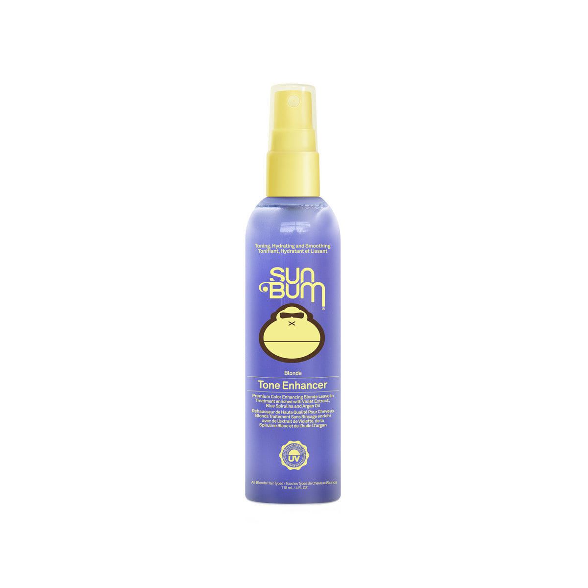 Sun Bum Blonde Tone Enhancer Leave-In with Violet Extract, Blue Spirulina and Argan Oil, Purple Toning Spray, 118ml