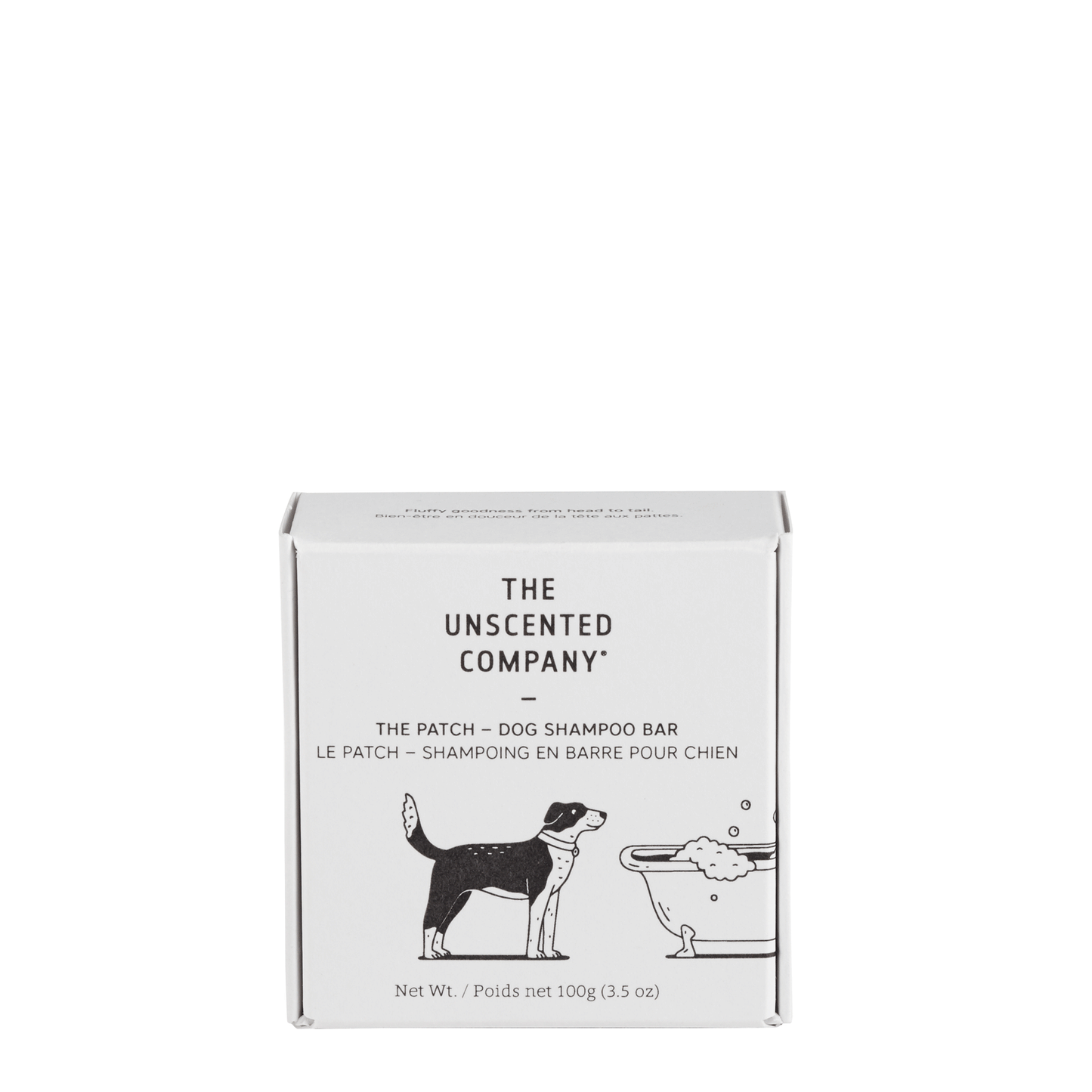 The Unscented Company The Patch Dog Shampoo Bar, Fragrance-Free Solid Dog Shampoo with Babassu and Hemp Oils, Made in Canada, 100g