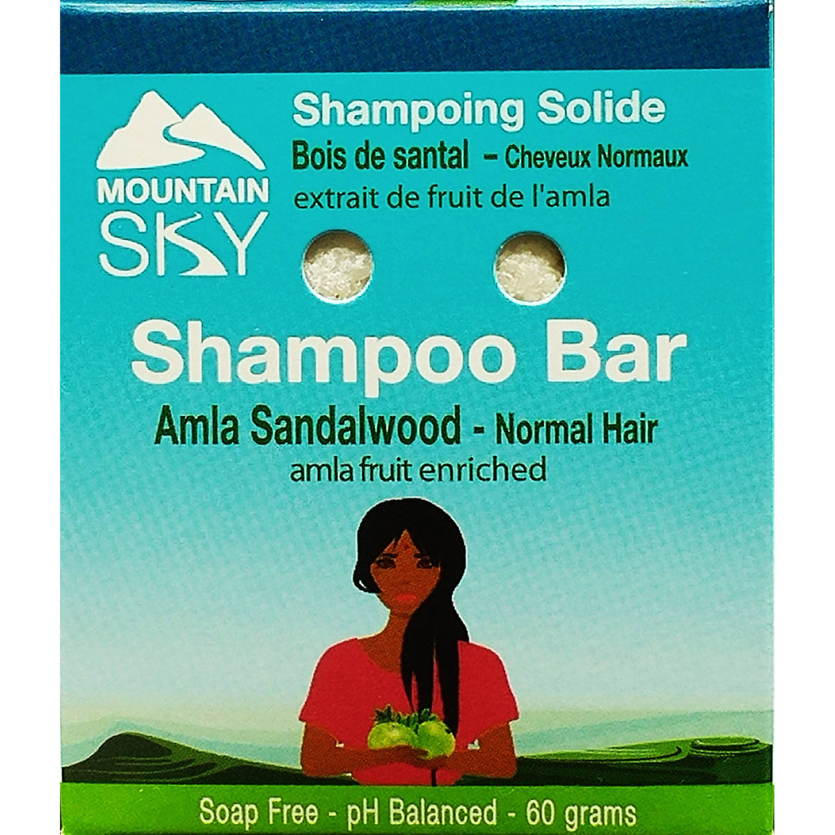 Mountain Sky Shampoo Bar, 6 Scents, 60g - Amla Sandalwood