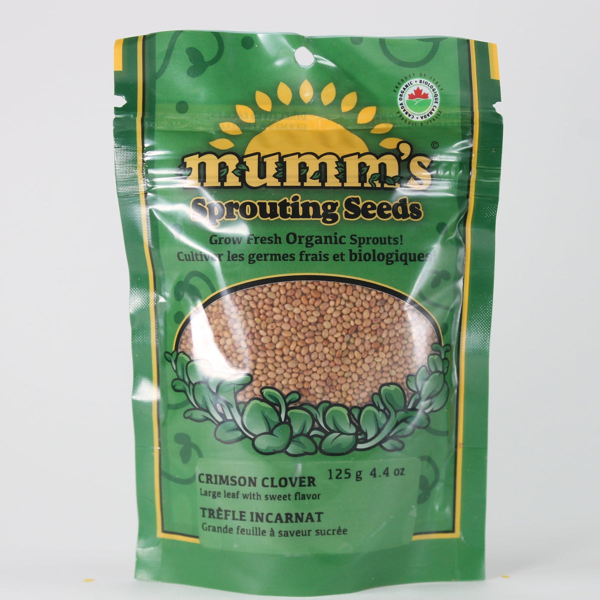 Mumm's Certified Organic Crimson Clover Sprouting Seeds, 125g