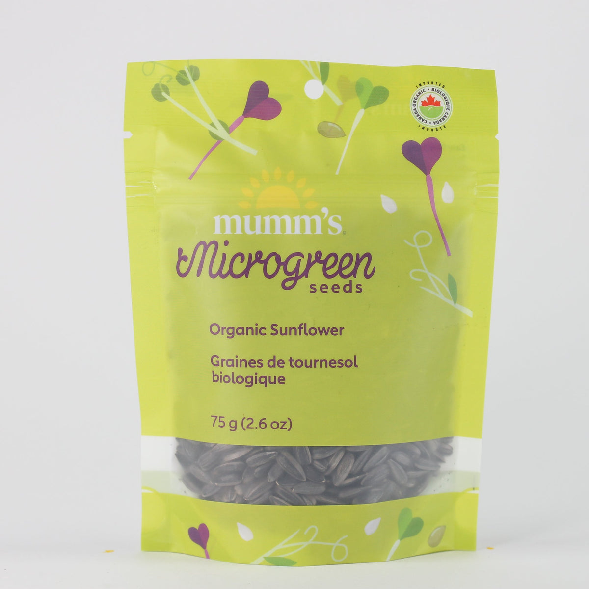 Mumm's Certified Organic Black Sunflower Microgreen Seeds, 75g