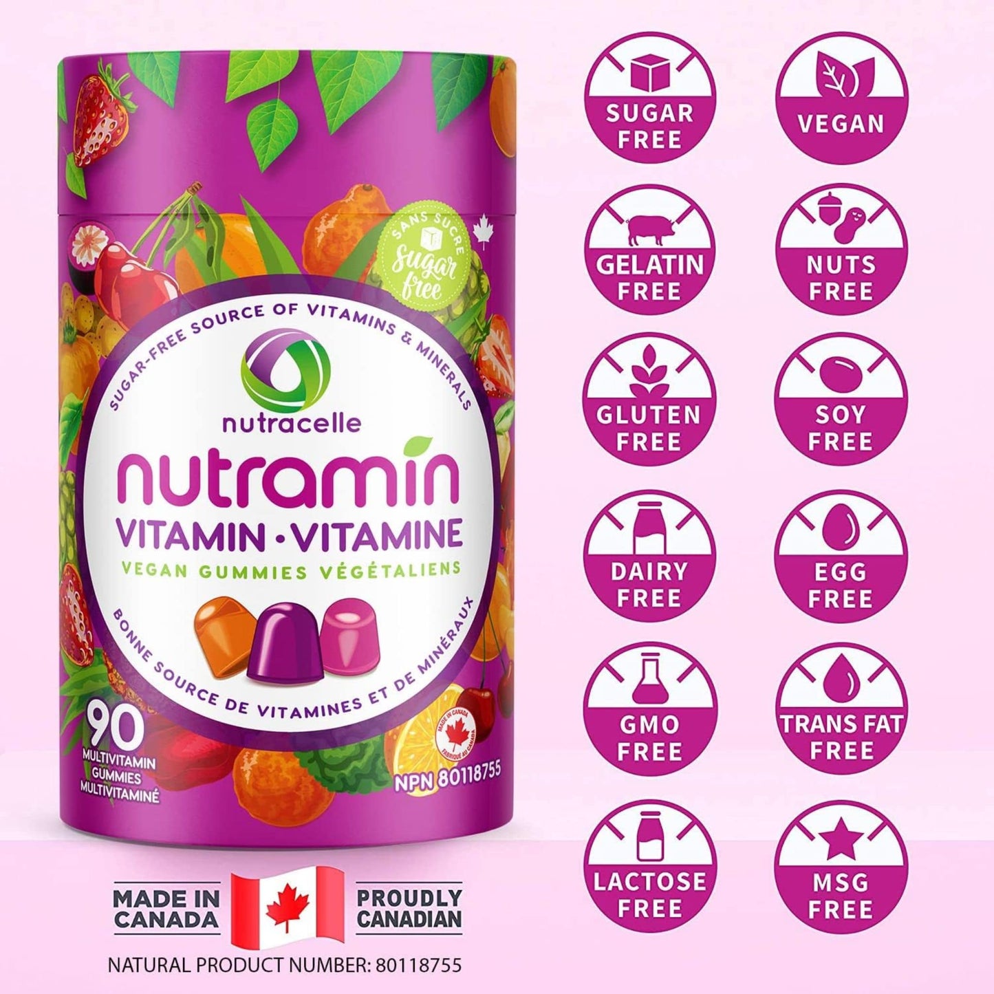 90 Vegan Gummies | Nutramin Adult Multivitamin Gummies