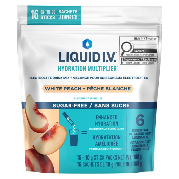 Liquid IV Sugar Free Hydration Multiplier, Zero Sugar Electrolyte Drink Mix with Amino Acid Allulose Blend, 6 or 16 Stick Packs