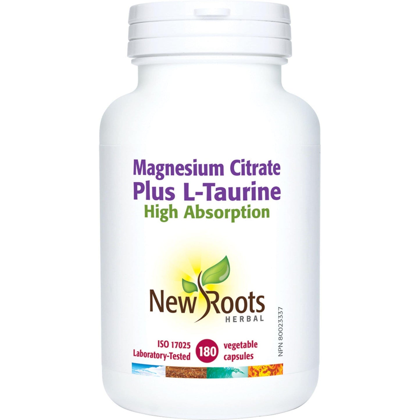 180 Vegetable Capsules | New Roots Herbal Magnesium Citrate Plus L-Taurine