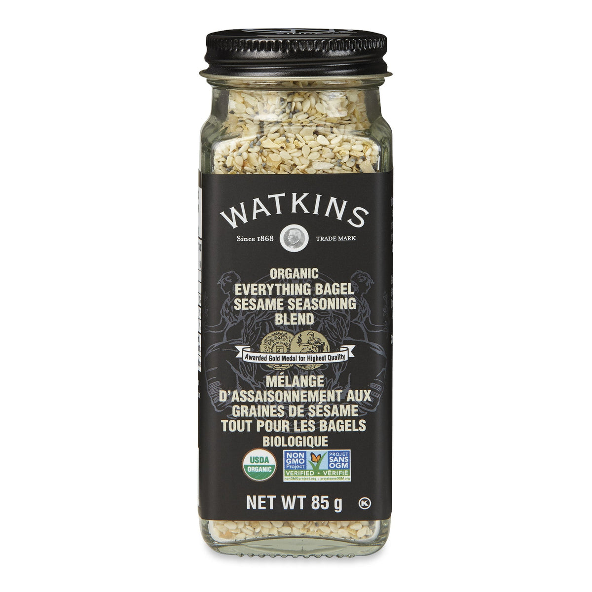 Watkins Organic Seasoning Salts and Blends, Pack of 3 Jars - Everything Bagel Seasoning, 3 x 85g
