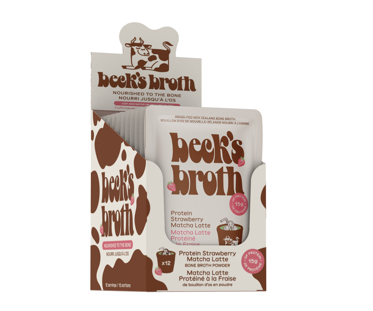 Beck's Broth Strawberry Matcha - Case of 12 Sachets