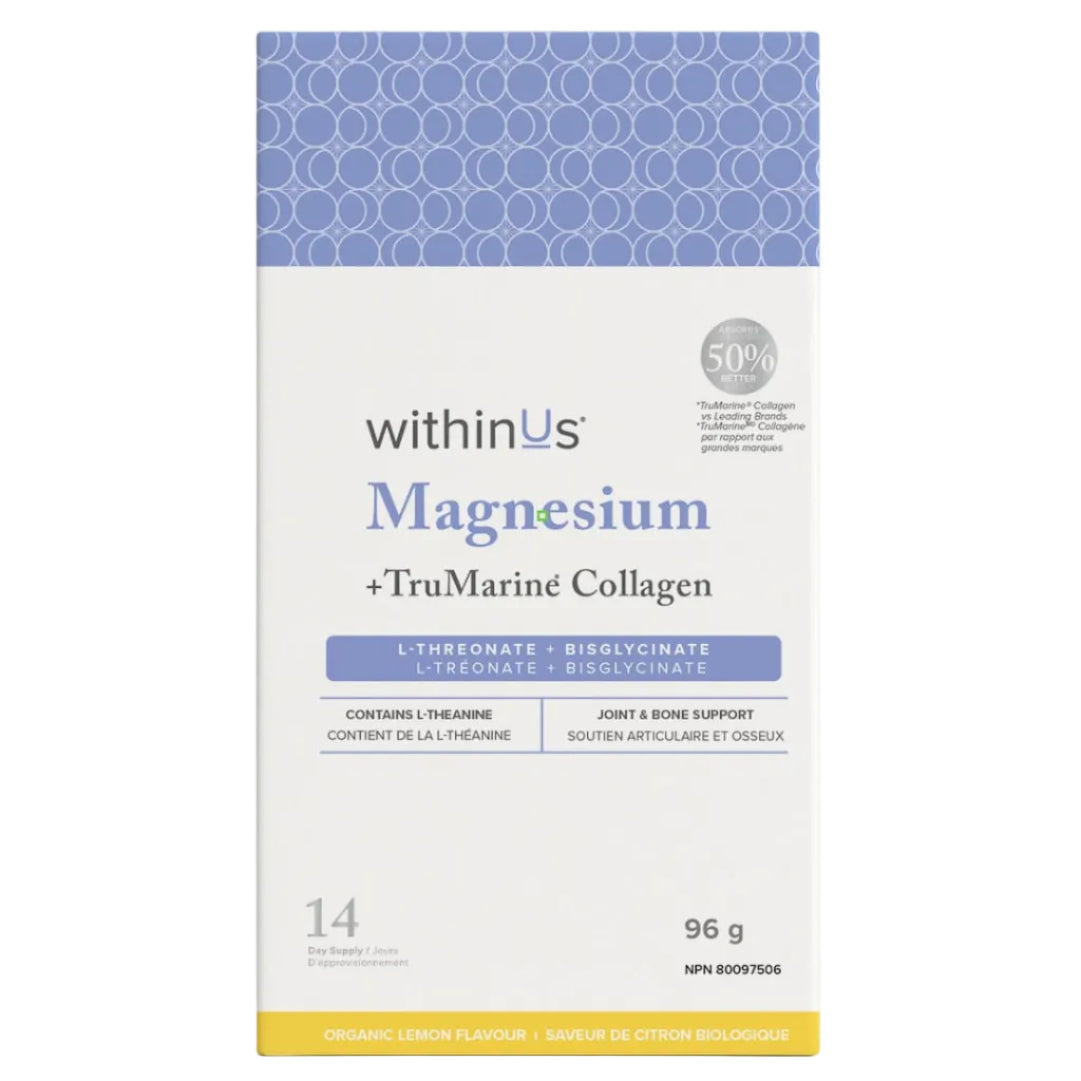 withinUs Magnesium L-Threonate Lemon Box of 14 Sticks