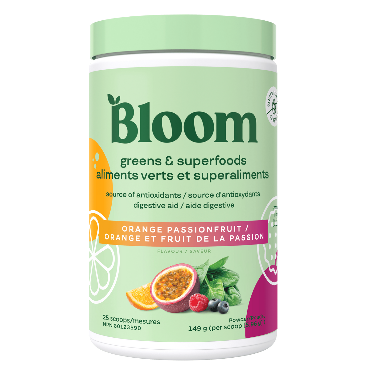 Bloom Greens & Superfoods Orange Passionfruit powder