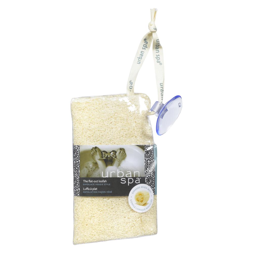 Urban Spa Flat-Out Loofah, Natural Loofah Pad That Expands When Wet for Gentle Body Exfoliation