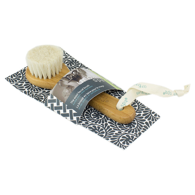 Urban Spa Wool Facial Brush with Pure Virgin Wool Bristles and Bamboo Handle, Gentle Daily Face Cleansing
