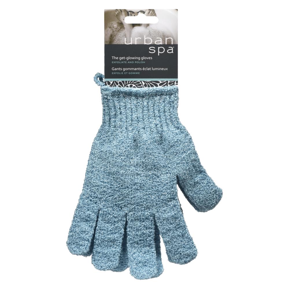 Urban Spa Get Glowing Exfoliating Gloves, Woven Nylon Body Scrub Gloves for Wet or Dry Exfoliation, 1 Pair