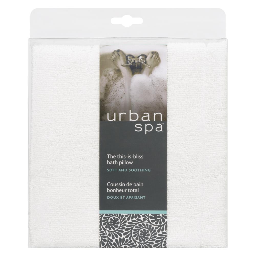 Urban Spa This-is-Bliss Bath Pillow, Extra-Wide Microfiber Bath Pillow with Suction Cups