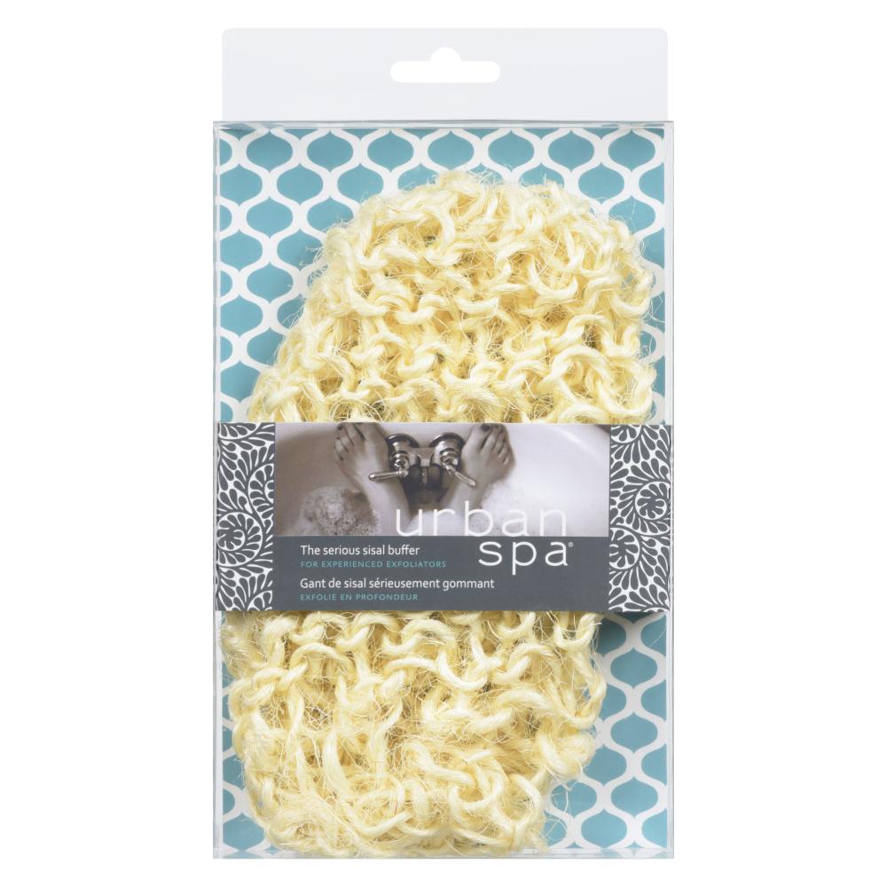 Urban Spa Serious Sisal Buffer, Woven Sisal Exfoliating Mitt for a Firm Body Scrub